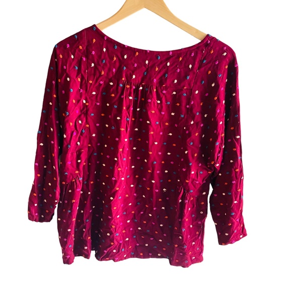 Maeve Dottie Polka Dot Burgundy Blouse - Picture 5 of 9